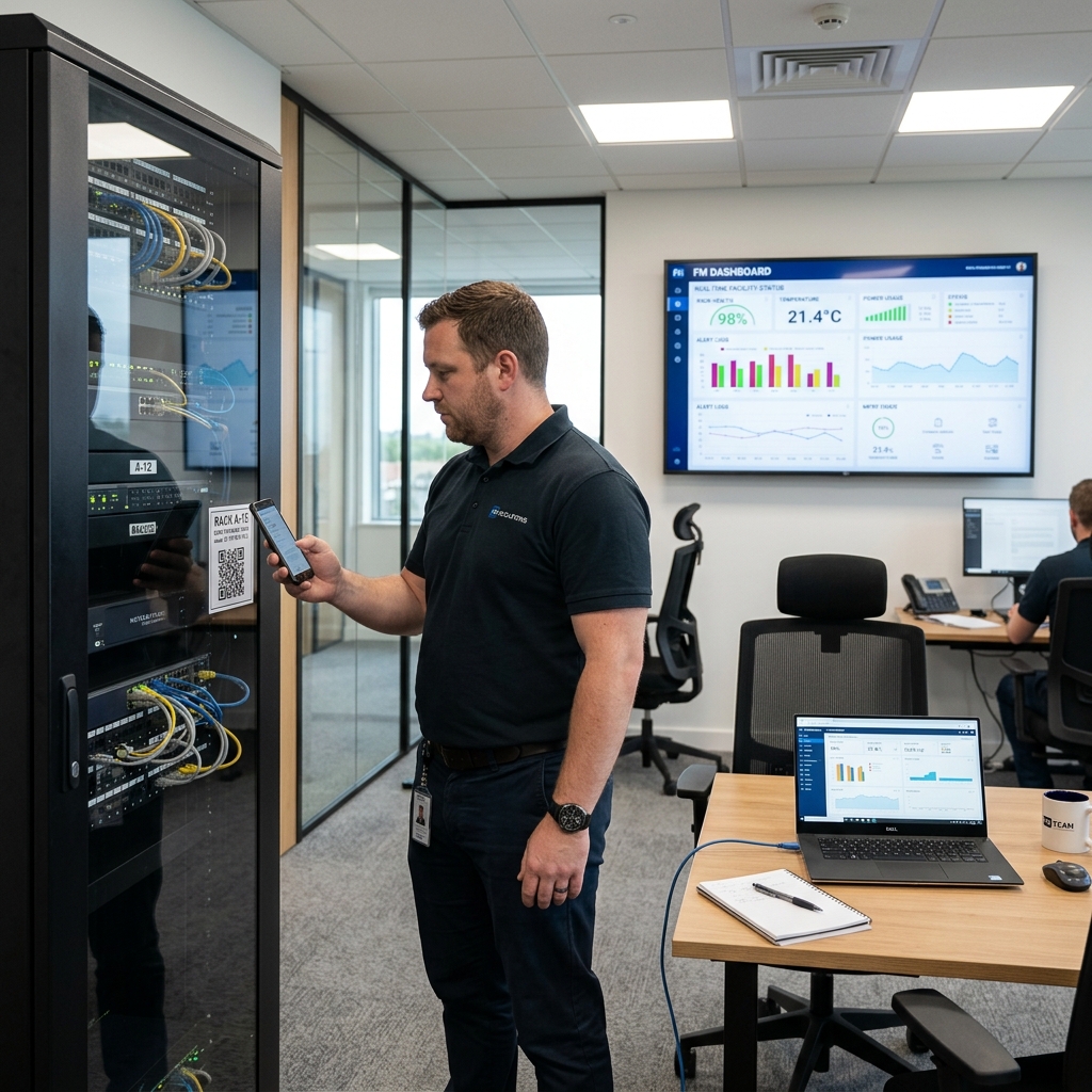 CAFM technology control dashboard displaying compliance parameters
